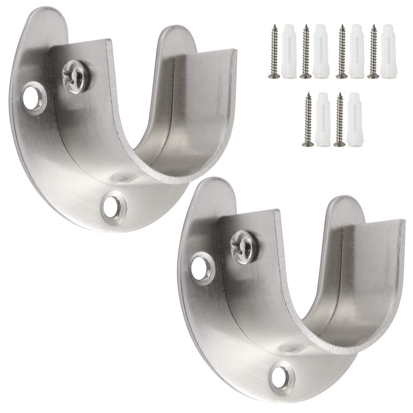 Photo 1 of Creatyi Heavy Duty Closet Rod Holders with 1 1/4 Inch Rod Supports (2 PCS, Silver)