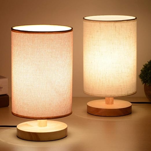 lampara de mesa de tela amazon