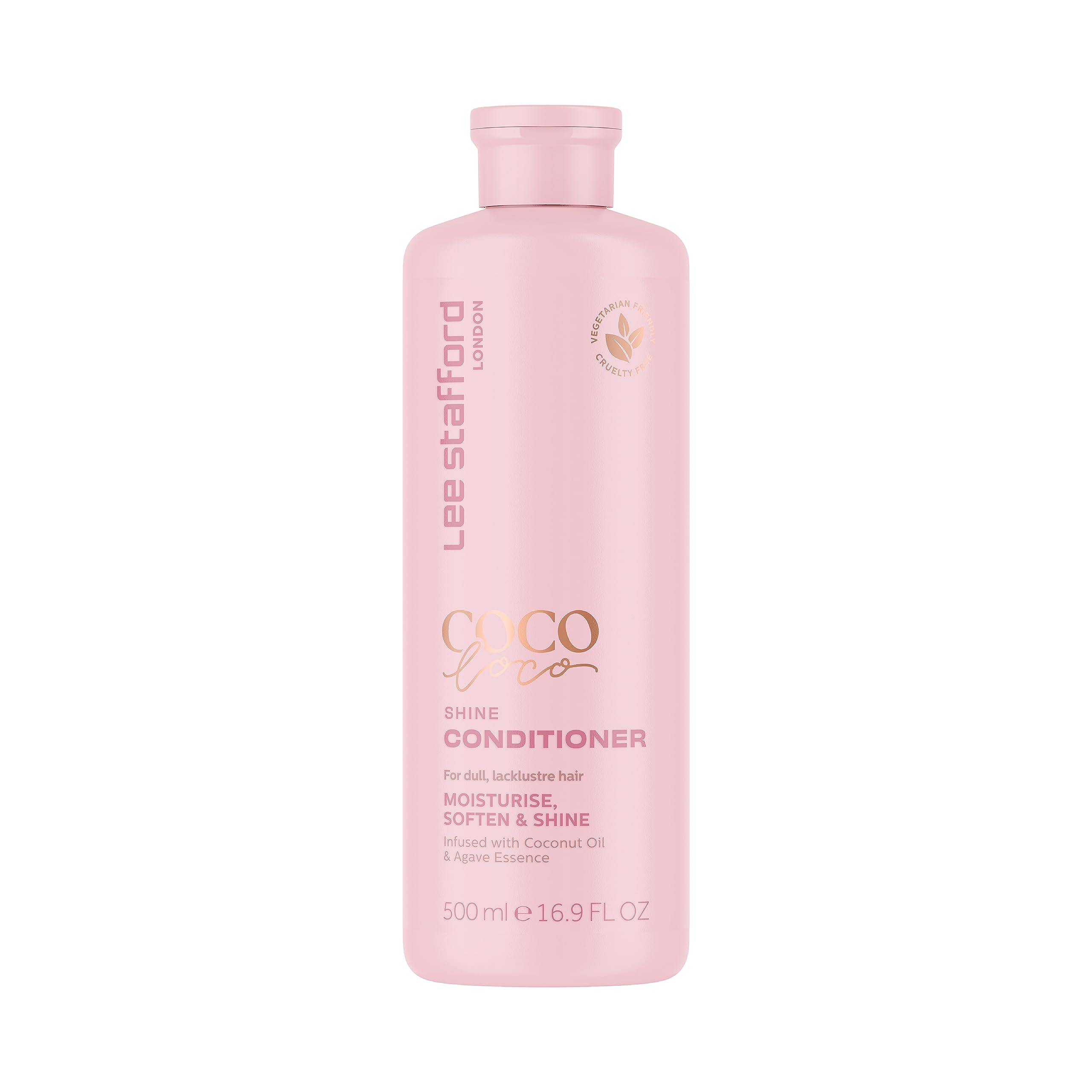 Lee Stafford Shine Conditioner | Coco Loco Collection - Best Moisturizing Conditioner for Dry, Dull Hair, High Gloss Finish, Packed with Coconut Oil & Agave Essence, 500ml