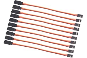 OliRC 10pcs 15cm 3-pin Male to Female Cable Remote Control Servo Extension Lead 22awg 60cores Wire (C62-10)