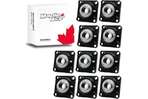 MAPLE ACE UCF204-12 Square Flange Bearing 3/4" Bore, 4-Bolt Self-Aligning, Solid Base, R3 Triple Lip Seal, Heavy Duty (Qty 10)