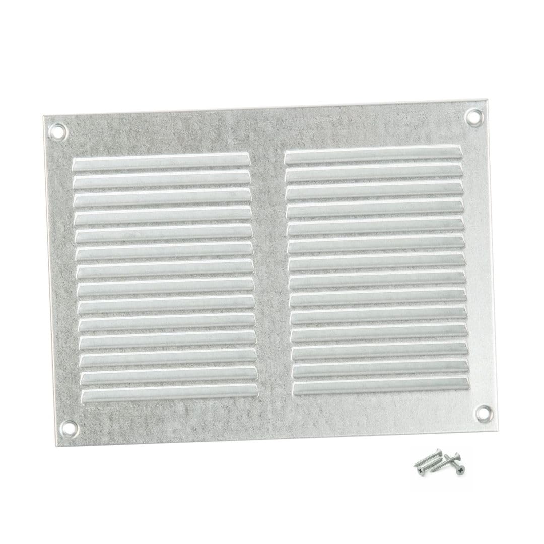 Steinberg14 Galvanised Steel 200x150mm Air Vent Cover with Insect Mesh - 8x6 inch Ventilation Grille - Air Vent Register for Walls and Ceilings - Ventilation Cover for Outdoor and Indoor