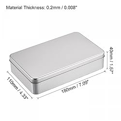 uxcell Metal Tin Box, 7.09" x 4.33" x