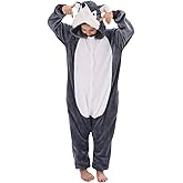 HIBCIGA Animal Onesie Costumes for Kids Flannel Onesie Cosplay for Boys Girls Halloween Warm Plush One Piece