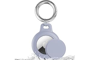 INESORE IPX8 Waterproof AirTag Keychain Holders for Apple AirTag, with Silicone Air Tag Case, Key Ring, Chain, and Compatibility with GPS Item Finders - Essential Accessory (Grey)
