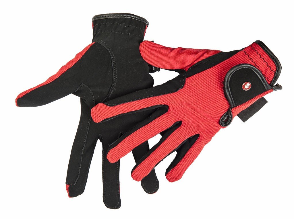 HKM Pro Team Riding gloves-6887 Riding gloves Red Black L