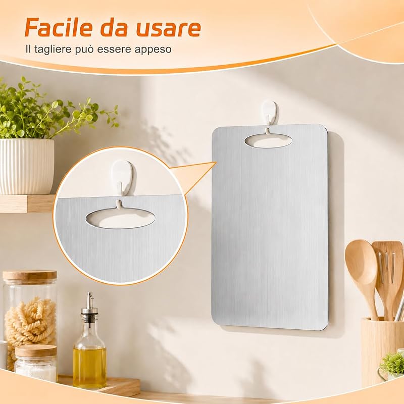 Set di 3 Tagliere in Titanio, S316 Tagliere Acciaio Inox per Cucina — foto 5 di 7