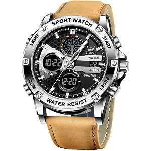 OLEVS Men Watches Fashion Date Gift Chronograph Watch for Men Large Business Digital Calendar Waterproof Mens Wrist Watch