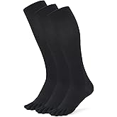 YABAIKE Knee High Compression Socks Cool-max Toe Socks Moisture Wicking Graduated Support for Running,Travel,Flight