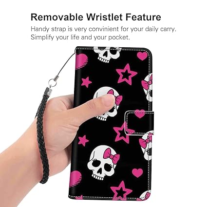 Amazon Com Wallet Case Fit For Galaxy S9 2018 Cute Skull Pink