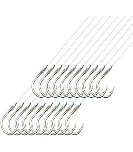 Amazon.com : COMOK 20Inch Long Metal Fishing 0.4mm Leaders Line Tackle Fish  Hooks 120Pcs : Sports & Outdoors