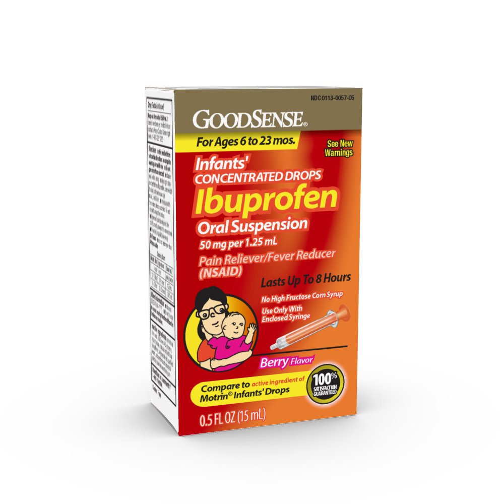 GoodSense Infants' Ibuprofen Oral Suspension, 50 mg per 1.25 mL, Berry
