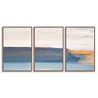 3 Piece Framed Canvas Wall Art Abstract Sea Landscape Canvas Prints Home Artwork Decoration for Living Room,Bedroom - 16