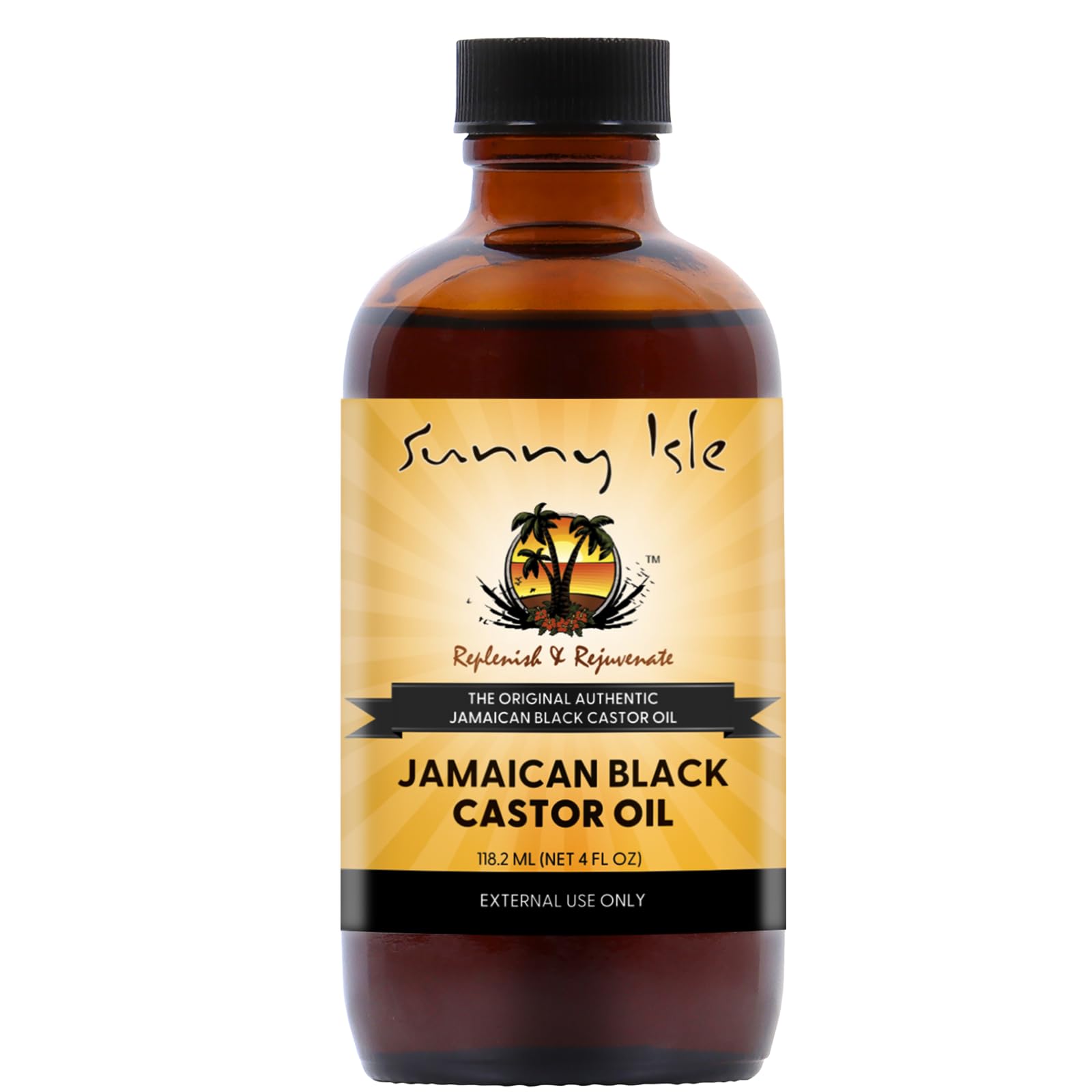 Sunny Isle Jamaican Black Castor Oil 4oz | 100% Natural Treatment for Hair, Scalp and Skin