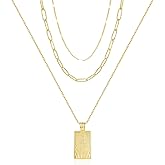 PDWZNBA Layered Gold-plated Necklaces for Women, 14K Real Gold-Plated Triple Chain Necklace, Dainty Choker Jewelry Set, Trendy Jewelry Gifts