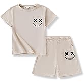Vitalique Boys Clothes Size 6-12 Years Short Sleeve T-Shirt & Shorts Set Casual Spring Summer Outfits