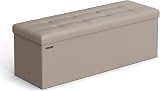SONGMICS MAZIE Storage Ottoman Bench 110 cm End of Bed Foldable 131 L