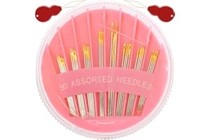 JollMono 30Pack Premium Sewing Needles for Hand Sewing Repair, 6 Sizes Assorted Needles with 2 Threaders, Hand Sewing Needles, Large Eye Stitching Needles, Embroidery Needles, Sewing Sharp Needles