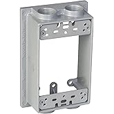 TayMac SE450S Weatherproof Box Extension, 1-Gang, (4) 1/2-Inch Outlets, Gray