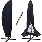 NettyPro Patio Umbrella Cover Outdoor Waterproof Cantilever Parasol Banana Umbrella Cover Fits 12ft to 14ft, Black