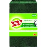 Scotch-Brite Heavy Duty Scouring Pad, 8 Pack | Dish Scrubber for Kitchen + Outdoor, 8 Scrub Pads for Uncoated Pots and Pans, Cast Iron Cooktops, Grill Grates, Oven Racks