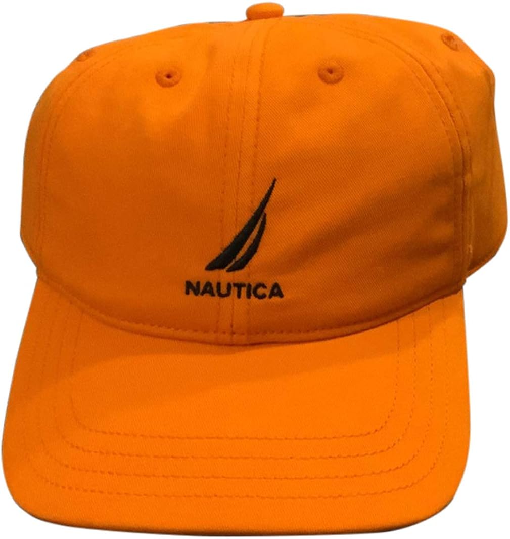 Nautica Men Adjustable Logo Hat Cap One Size… Orange Amazon.it
