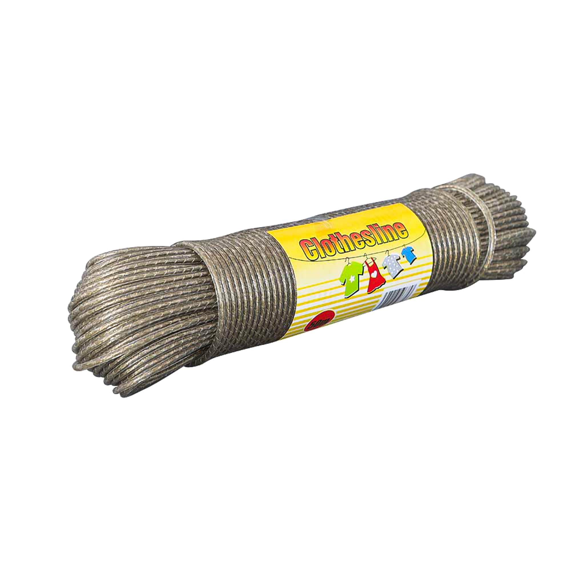 KAV Heavy Duty Steel Core 50m Washing Line with PVC Coating for 200KG Loads - Long Lasting Laundry Rope - Rot Resistant - Perfect for Garden, Balcony, and Fence Posts - Brown Colour