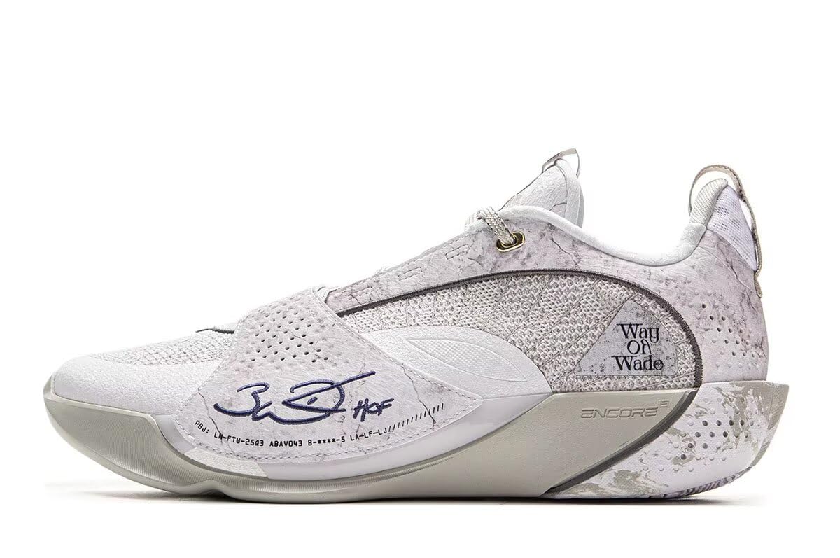 Photo 1 of LI-NING Wade All City 13 Encore Men's Basketball Shoes Lightweight High Rebound Basketball Professional Match Shoes Standard White/Vapor Blue US 10