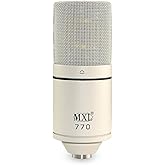 MXL 770 Condenser Microphone, Cardiod - Vintage White | Microphone for Podcasting, Singing, Home Studio Recording, Gaming &amp; Streaming - XLR - Large Diaphragm