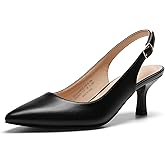 DREAM PAIRS Women's Kitten Heels Slingback Closed Pointed Toe Low Pumps Shoes Women Party Wedding Sexy Casual Dress Shoes