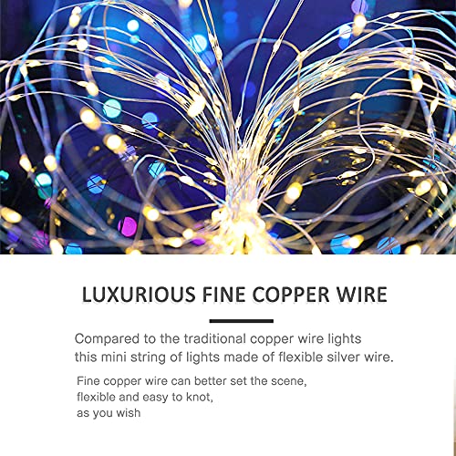 String Lights, Waterproof LED String Lights,2 Pack 20ft 60 LED Festival Decorations Crafting Battery Powered Copper Wire Starry Fairy Lights (Multicolor)