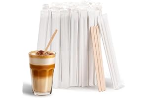 500 Pcs Wooden Coffee Stir Sticks - 5.5 Inch Disposable Stir Sticks - Stir Sticks Wood for Coffee, Beverage, Cocktails