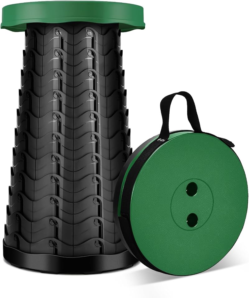LUXJET Portable Folding Stool 180kg Load Capacity Army Green 9.85in Diameter