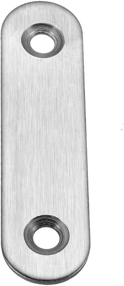 sourcing map Repair Plate, 60mmx16mm, Flat Fixing Mending Corner Brace Bracket Connector, Pack of 5, Silver, 60mm x 16mm - Image 4