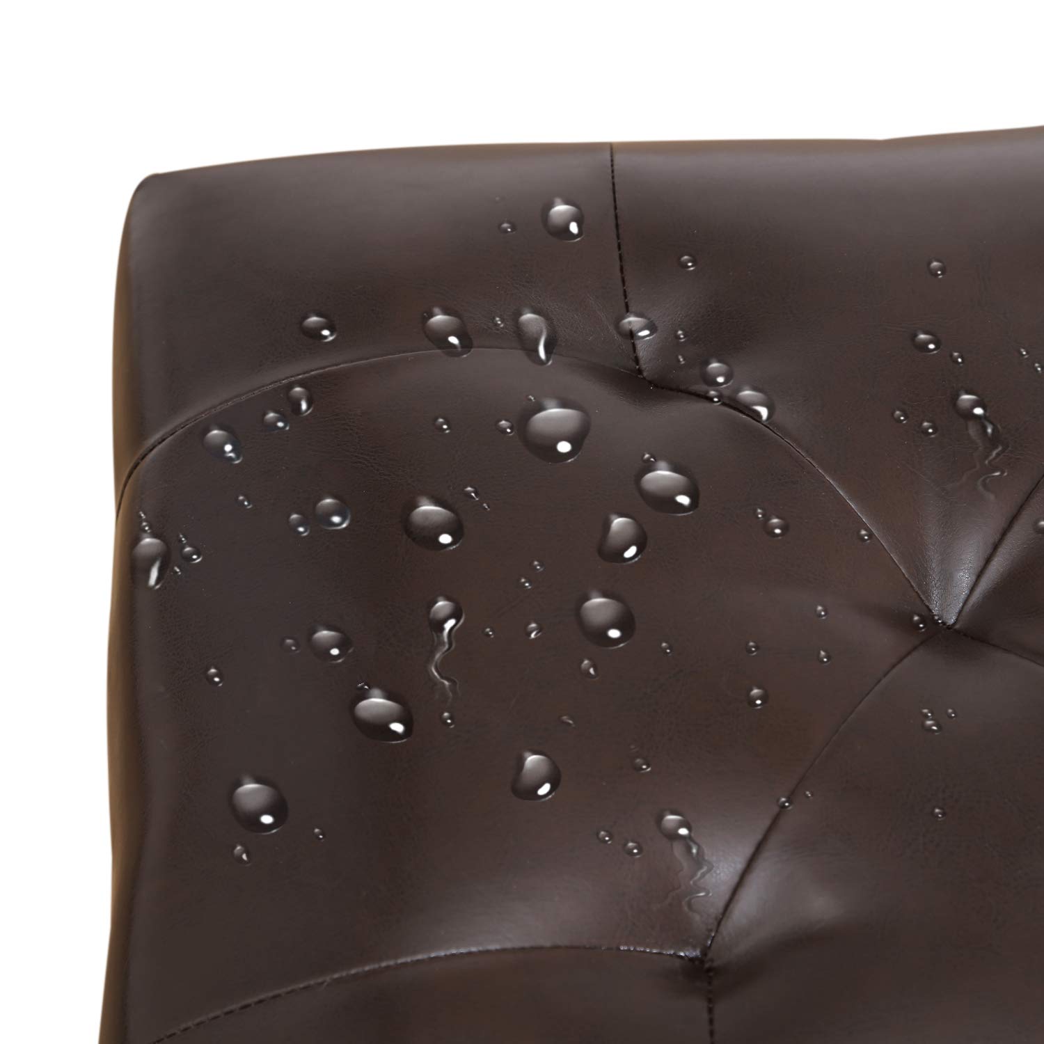 Joveco Leather Storage Ottoman Bench Rectangle 24 Inch Foot Rest Ottomans Stool for Living Room Bedroom(Brown) - Image 7