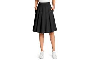 Viodia 24" Knee Length Long Skorts for Women Dressy Casual Midi Summer Travel Skort Modest Stretchy Skirts with Pockets