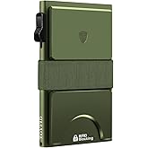TOYFID Metal Wallet with Quick Access to Cards, Aluminum Card Holder Pop Up Wallet for Men, RFID Minimalist Wallet for Men that Can Hold 14+ Credit Cards, Ideal Gift for Men, Army Green