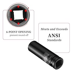 TUZkozs 1/2-Inch Drive 16mm Deep Impact Socket with