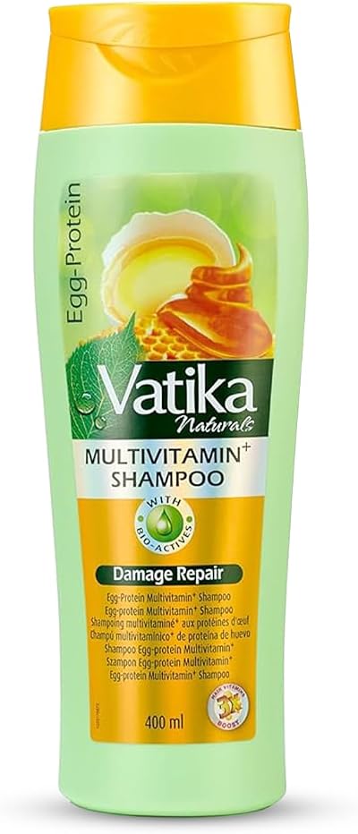 Vatika Naturals Egg Protein Shampoo 400ml - Repair Fortify Damaged Hair