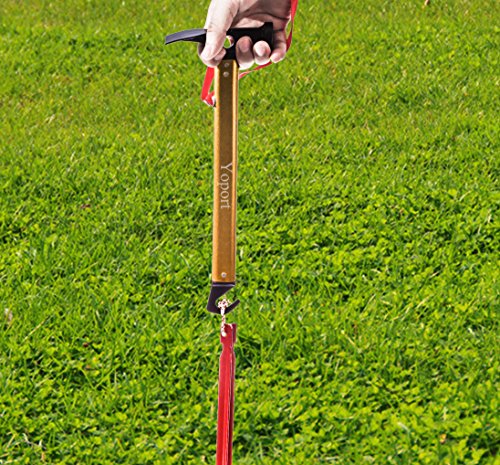 Yoport Aluminum Tent Hammer with Tent Stake Remover, Lightweight & Portable for Outdoor Camping Hammer Tent Nail Hammer or Stake Puller(Gold)