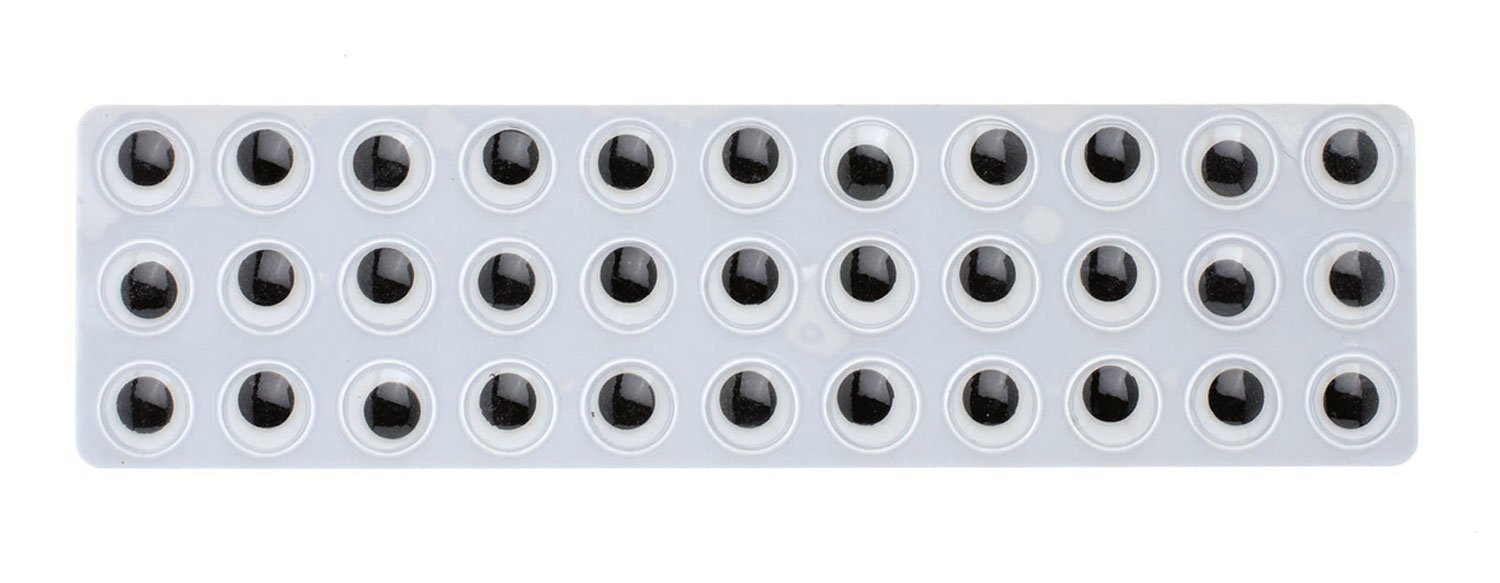 Glorex 6 2249 421 – Googly Eyes Round Self-Adhesive 10 mm Pack of 28 Ideal for Crafting Figures, People and Animals, Popular with Children