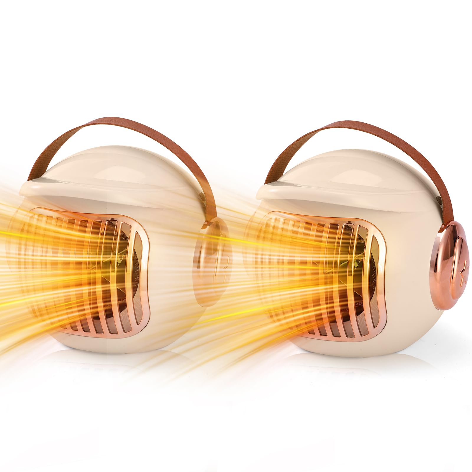 Photo 1 of 2 Pack Small Desk Heater for Office, Compact Personal Electric Heater with PTC Ceramic Fast Heating 500W, Energy Efficient for Indoor Use, Safe with Overheating & Tip-Over Protection