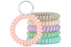 QIUTIMIY Spiral Keychain, Stretchy Wrist Coil Bracelet Key Chain Waterproof Wristlet Key Holder for Sauna, Pool, Gym, Sports