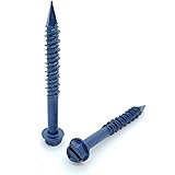 SNUG Fasteners (SNG500) 100 Qty 1/4" x 2-1/4" Hex Head Diamond Tip Concrete Screws to Anchor Masonry, Block & Brick