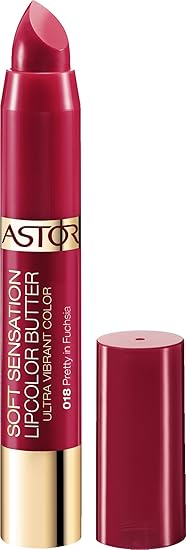 Astor Soft Sensation Lipcolor Butter Ultra Vibrant Color, Fb 018 Pretty in Fuchsia, 1er Pack (1 x 5 g)