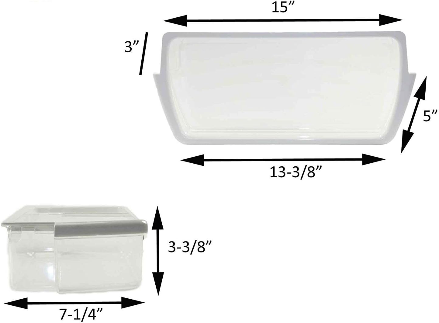 Kitchen Basics 101 W10321304 Replacement for Whirlpool Clear Door Bin with White Band on top: Appliances