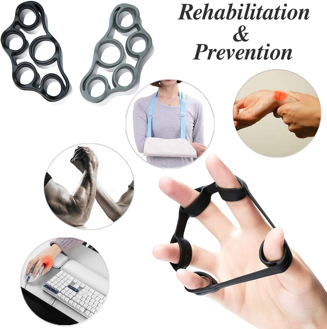 Hand Grip Strength Exerciser Kit - Finger Exerciser, Hand Exerciser Stress Balls, Gear Massage Balls, Occupational Therapy, Relieve Wrist Pain, Carpal Tunnel, Trigger Finger, Plantar Fasciitis, Etc.: Health & Personal Care