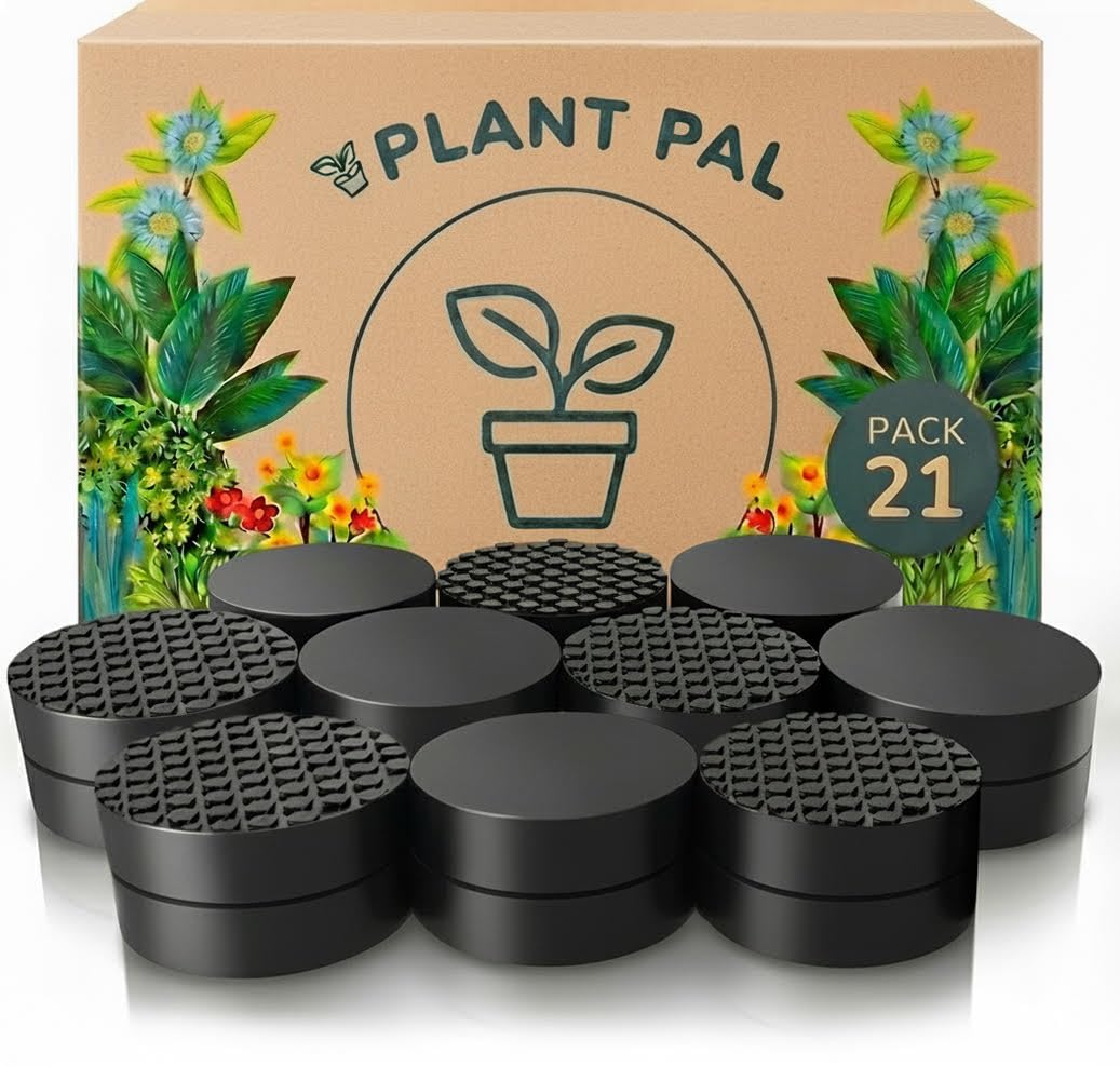 Plant Pal Invisible Pot Feet, Solid Rubber Plant Stands for Outdoor Pots, Risers for Plants and Flowers, Non-Slip Surface Grip, Lifters for Patios, Decks, Gardens and Floors