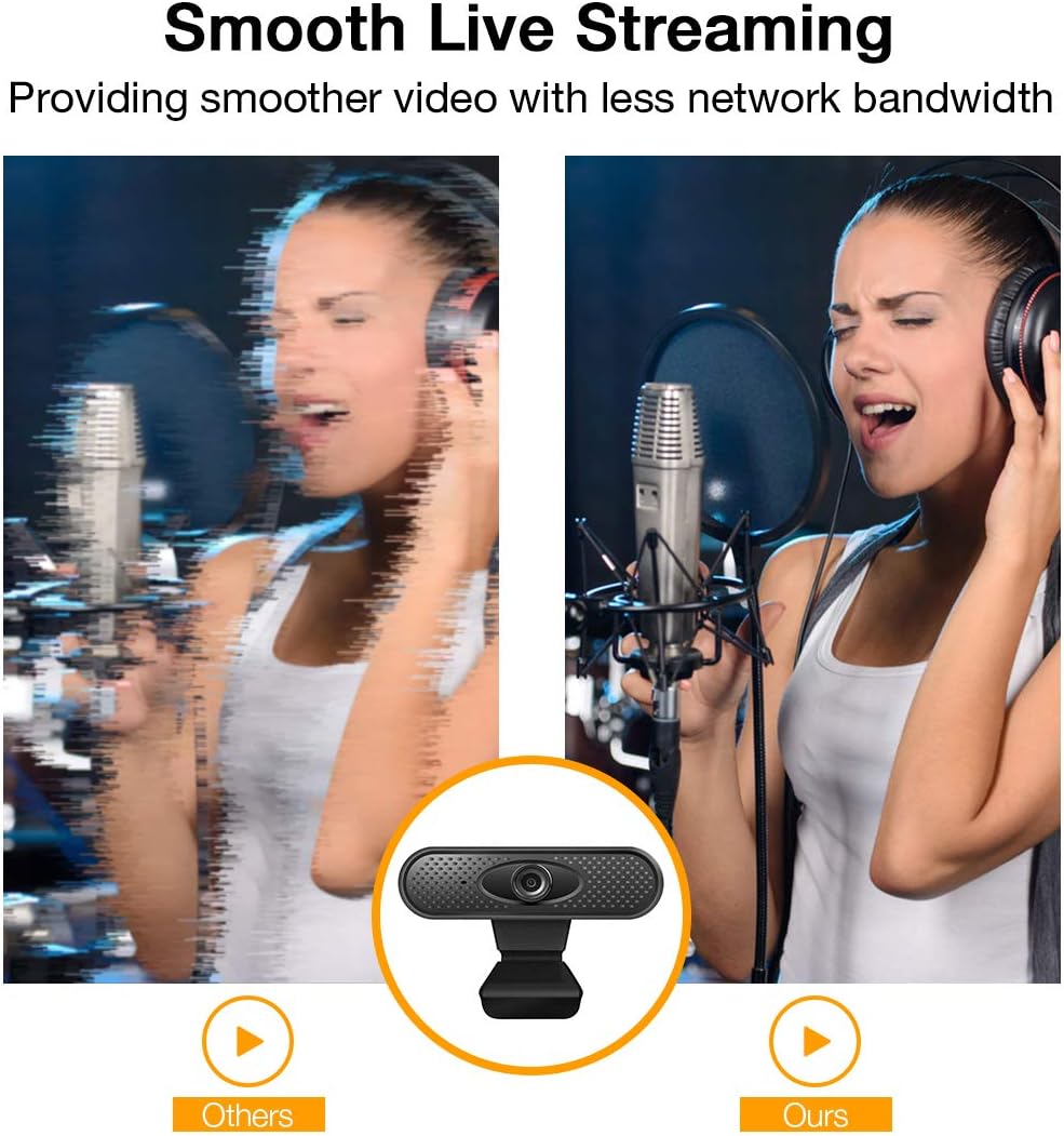 Webcam HD 1080P USB Camera PC Camera with Internal Microphone for Online Meetings Plug and Play Face Camera with Manual Focus for PC, Desktop or Laptop: Electronics