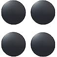SALEX Replacement Metal Plates Set for Magnetic Car Phone Holders, Wall & Air Vent Mounts, Cases, Magnets. Kit of 4 Black Round Iron Discs Without Holes. 3M Adhesive Backing. Matte Steel Sheets 4 Pack